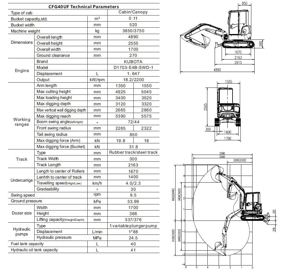 4 ton Kubota mini excavator CFG-40UF photo 7