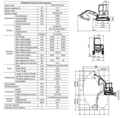 4 ton Kubota mini excavator CFG-40UF photo 7