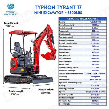 TYRANT 17 mini excavator photo 8