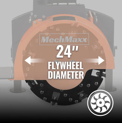 SG24 3-Point PTO Stump Grinder - 24 in Flywheel, 34 Carbide Teeth, 15-45 HP Tractors