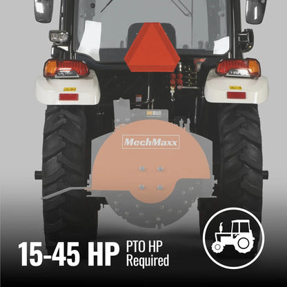 SG24 3-Point PTO Stump Grinder - 24 in Flywheel, 34 Carbide Teeth, 15-45 HP Tractors