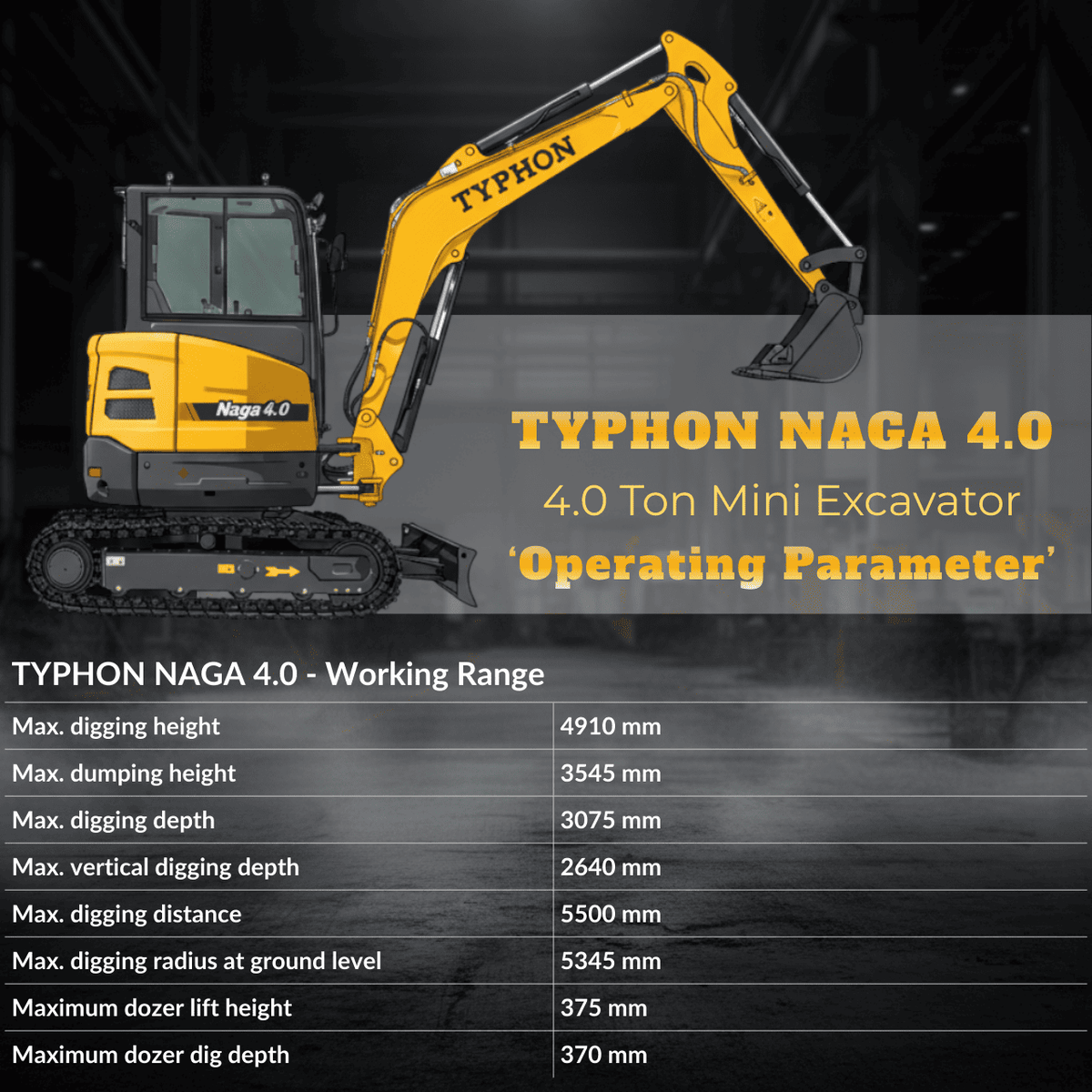 TYPHON NAGA 4.0 mini excavator photo 2