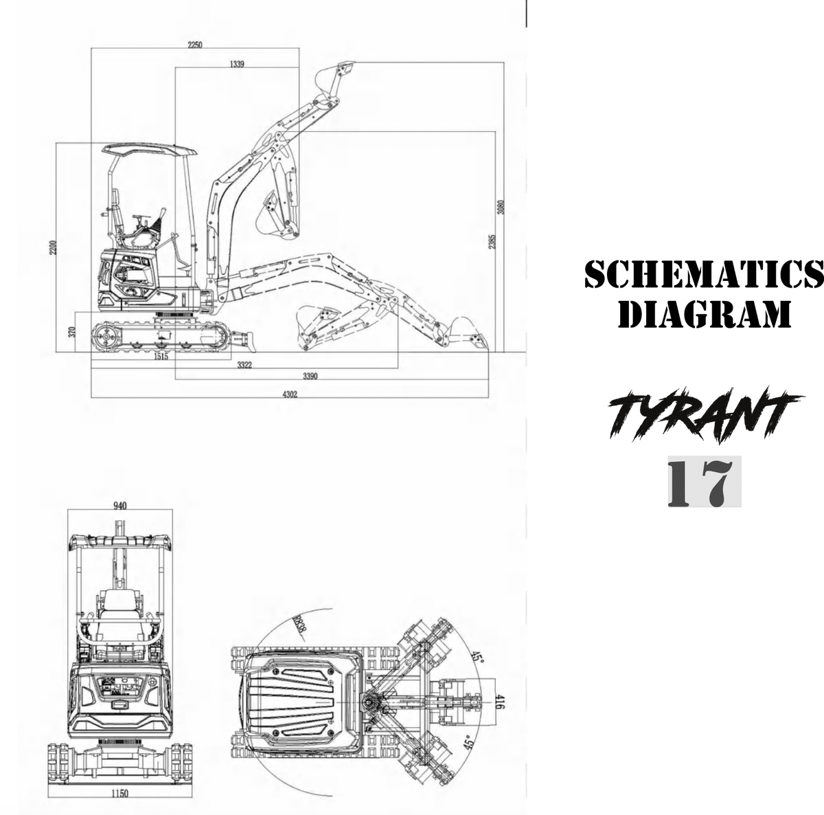 TYRANT 17 mini excavator photo 11