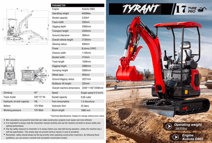 TYRANT 17 mini excavator photo 12